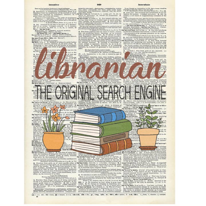 Books Librarian The original Search Engine Dictionary Art Print