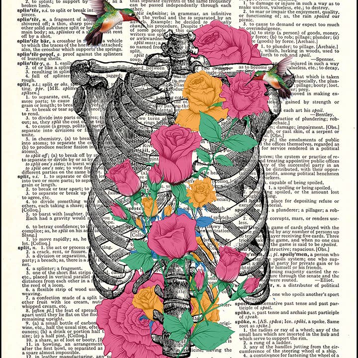 Ribs and Flowers Dictionary Art Print
