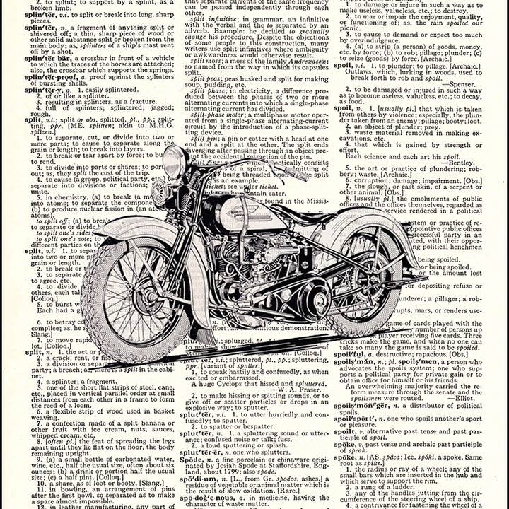 Harley Motorcycle Dictionary Art Print