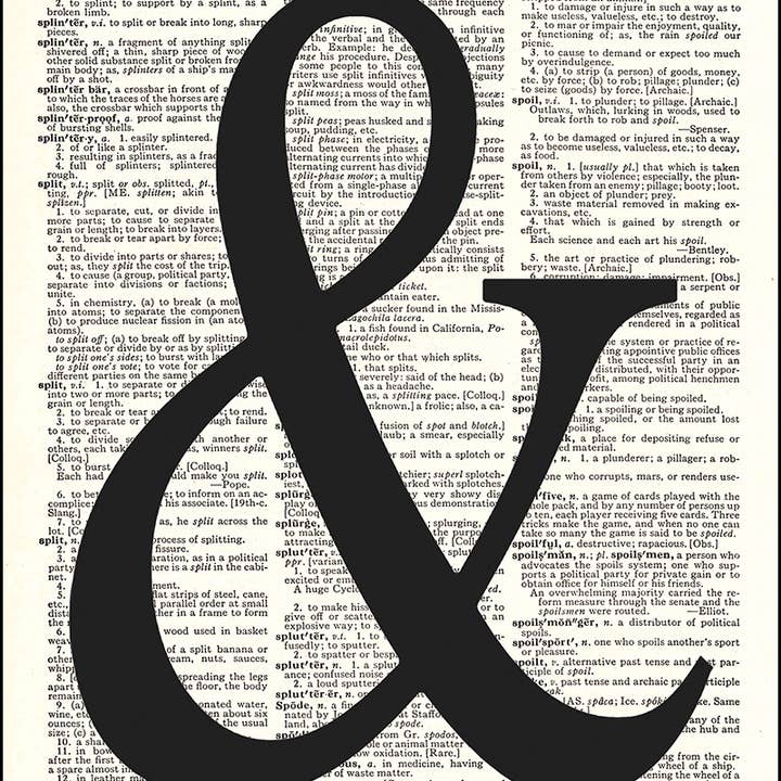 Ampersand @ Dictionary Art Print