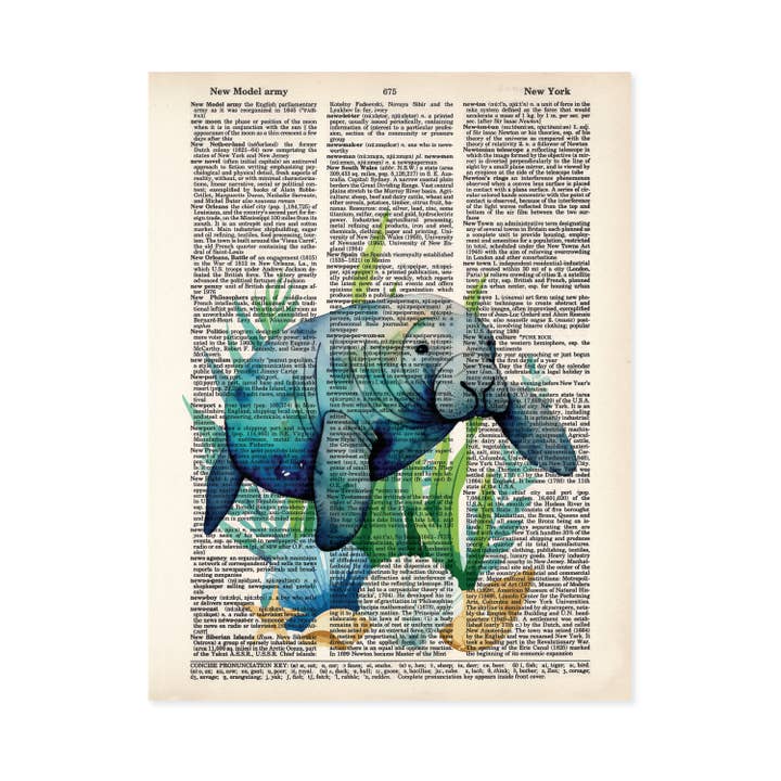 Manatee Sea Grass Shells Dictionary Art Print