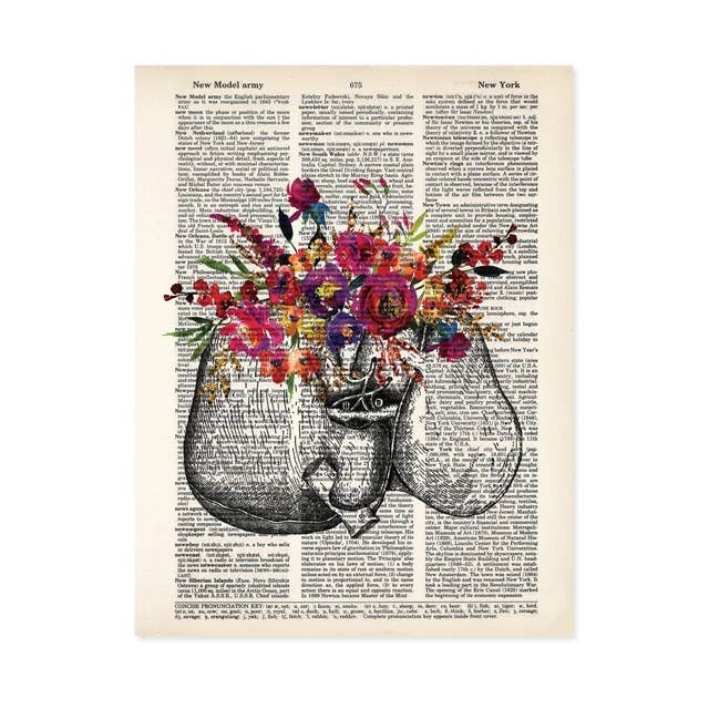 Liver Flowers in Pinks Dictionary Art Print