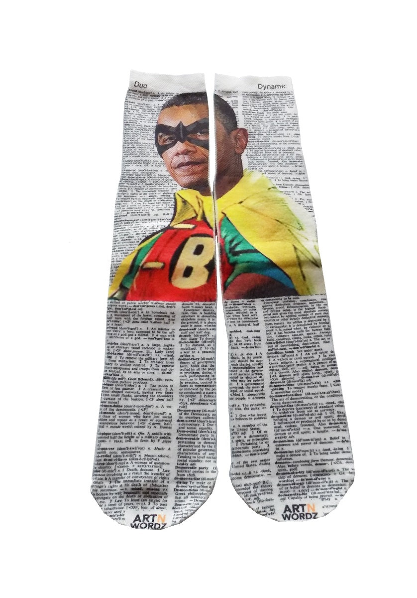 Wearable Barack Wonder Unisex Dictionary Art Socks