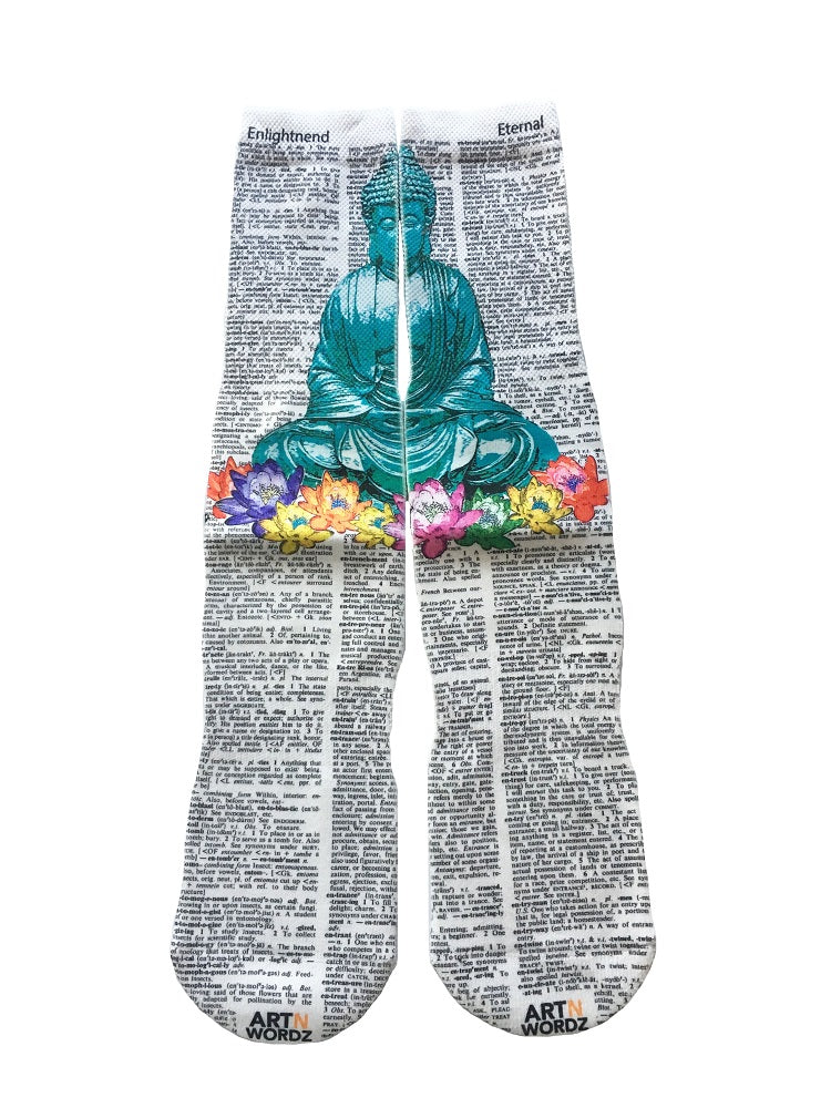 Wearable Buddha Unisex Dictionary Art Socks