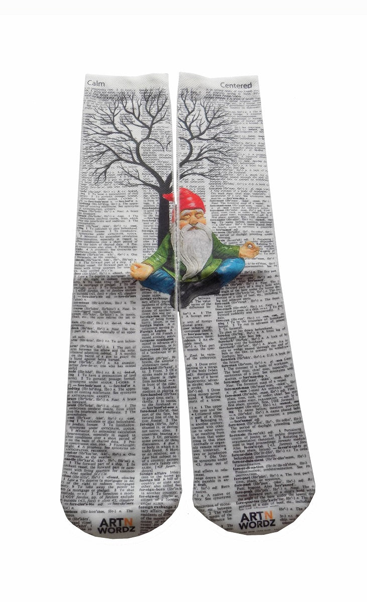 Wearable Gnomaste Gnome Unisex Dictionary Art Socks