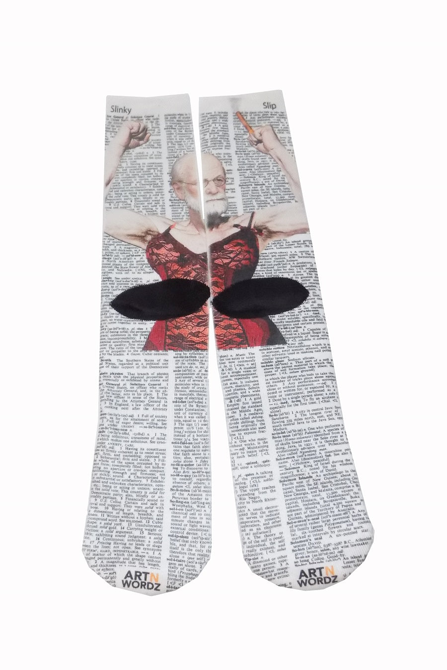 Wearable The Freudian Slip Unisex Dictionary Art Socks