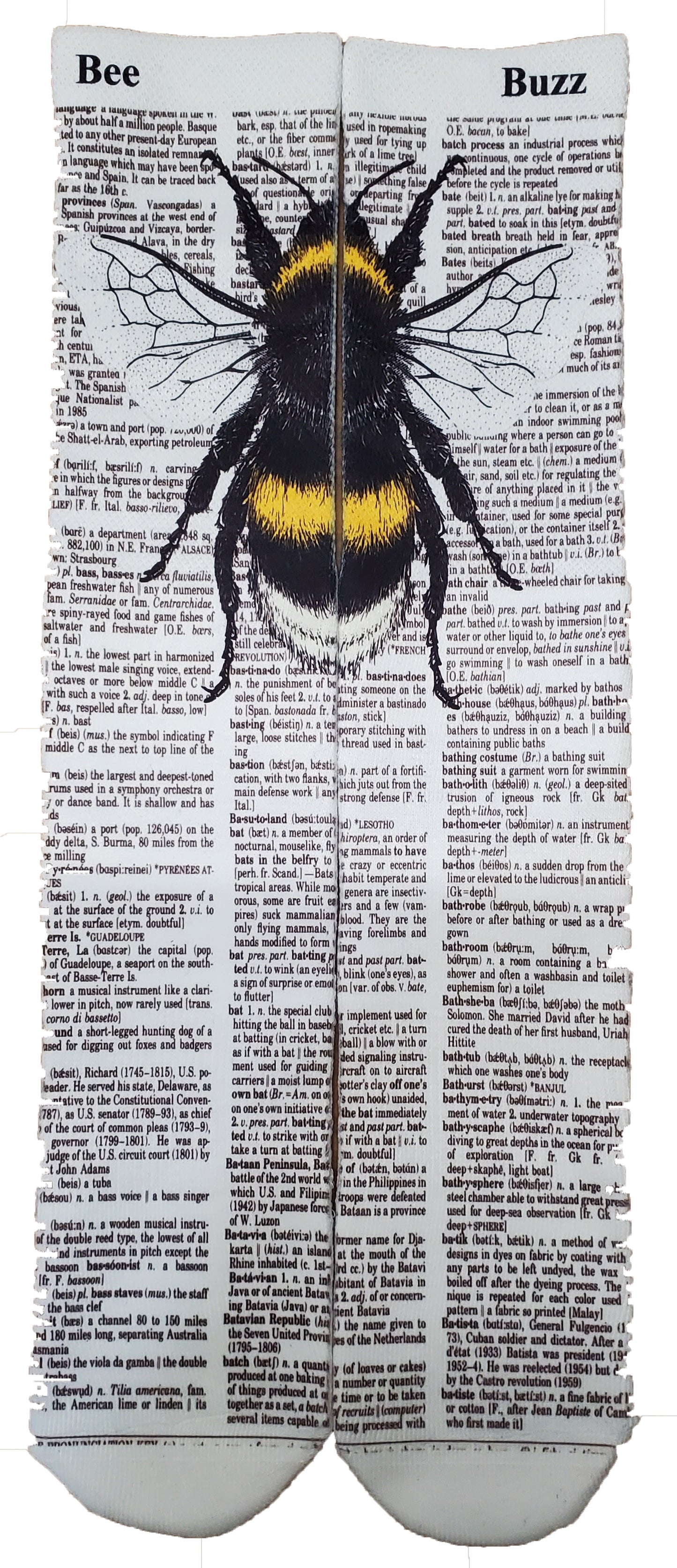 Bumble Bee Buzz Unisex Dictionary Art Socks