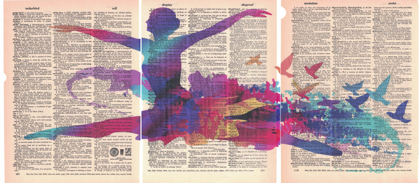 Colorful Ballet Dancer Linked Dictionary Art