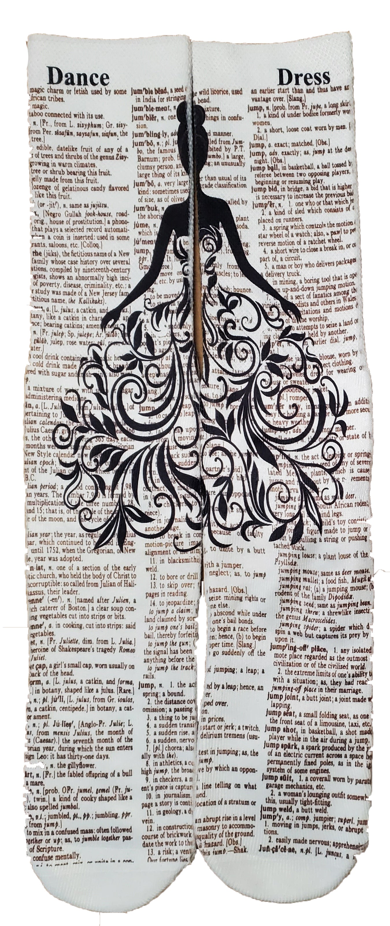 Dance Dress Unisex Dictionary Art Socks