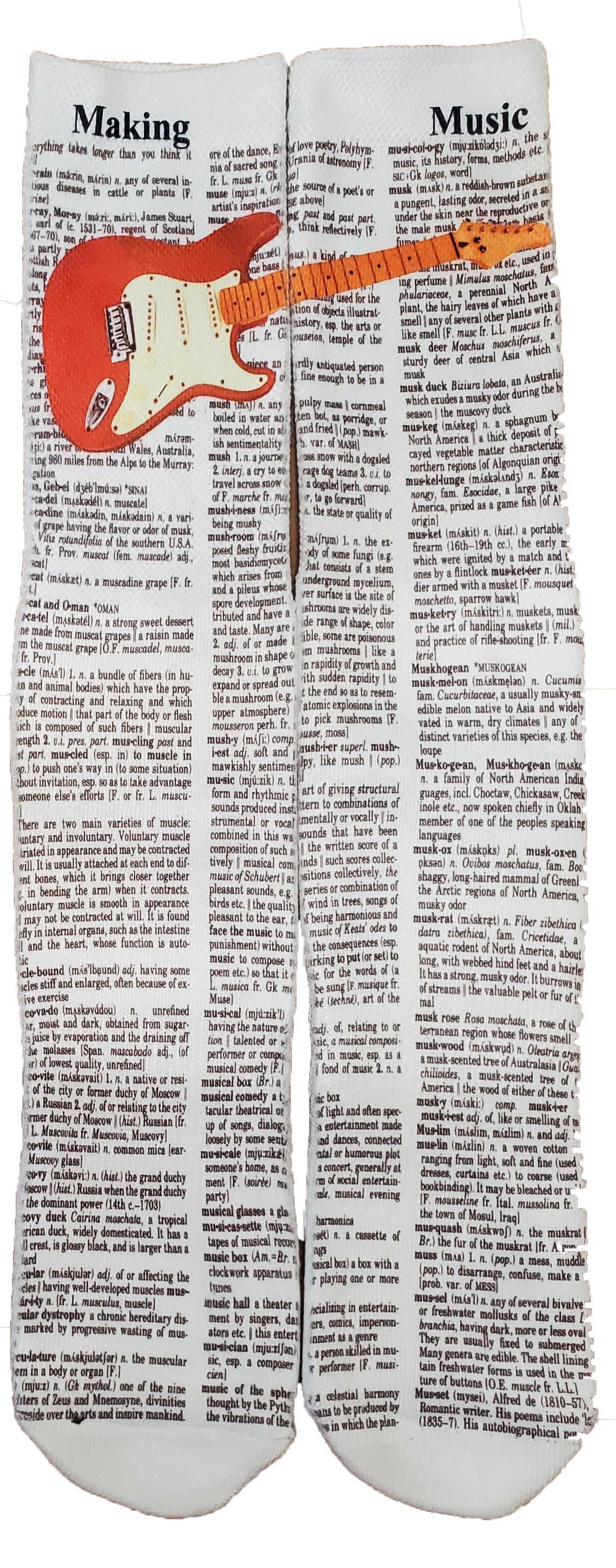 Guitar Making Music Unisex Dictionary Art Socks