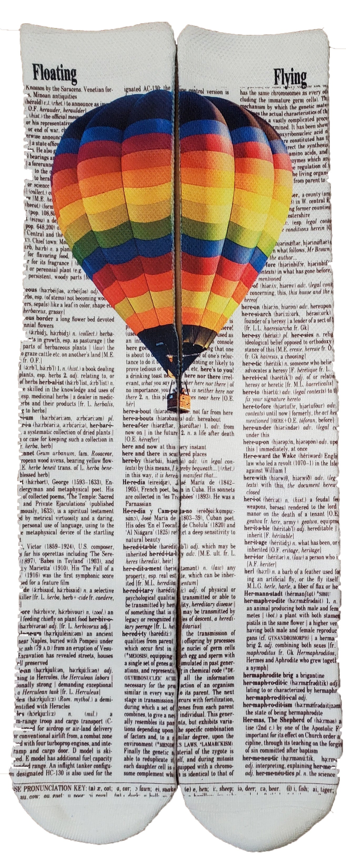 Hot Air Balloon Unisex Dictionary Art Socks
