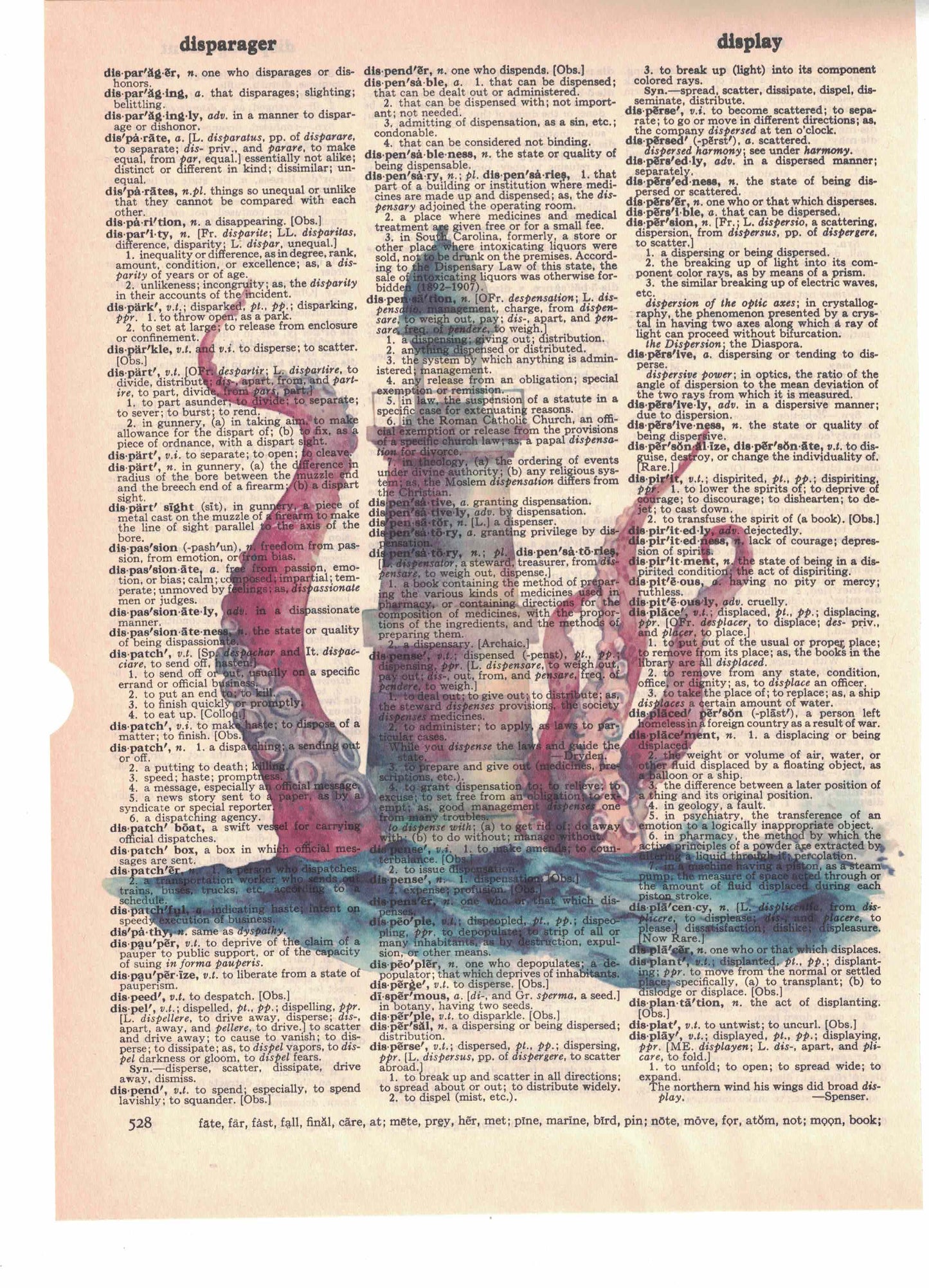 Lighthouse Kraken Dictionary Art Print