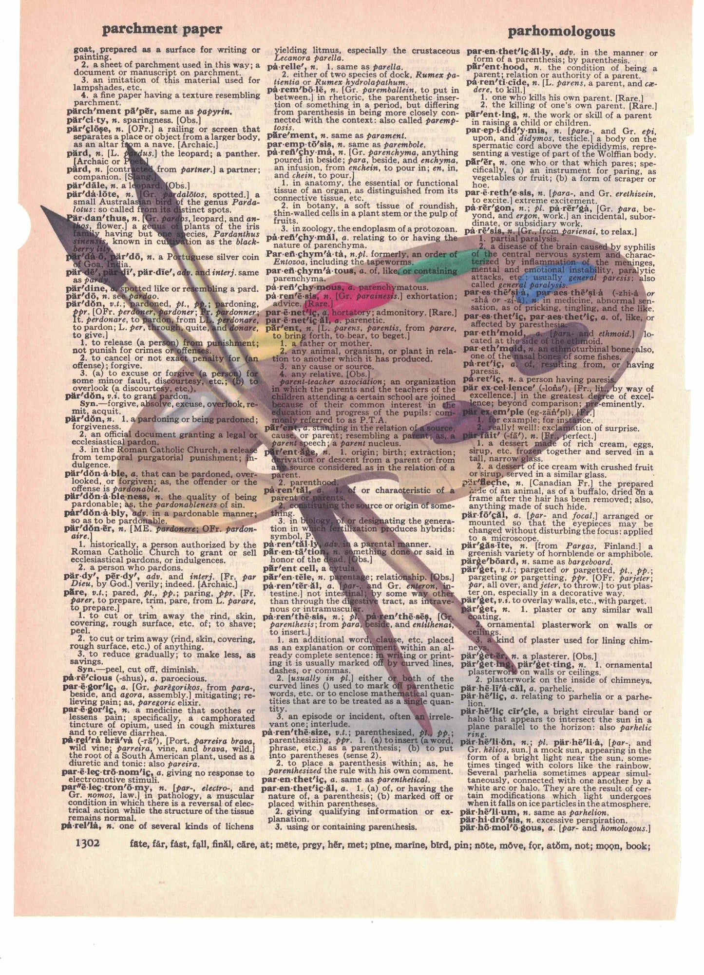Paint Board with Brushes Dictionary Art Print