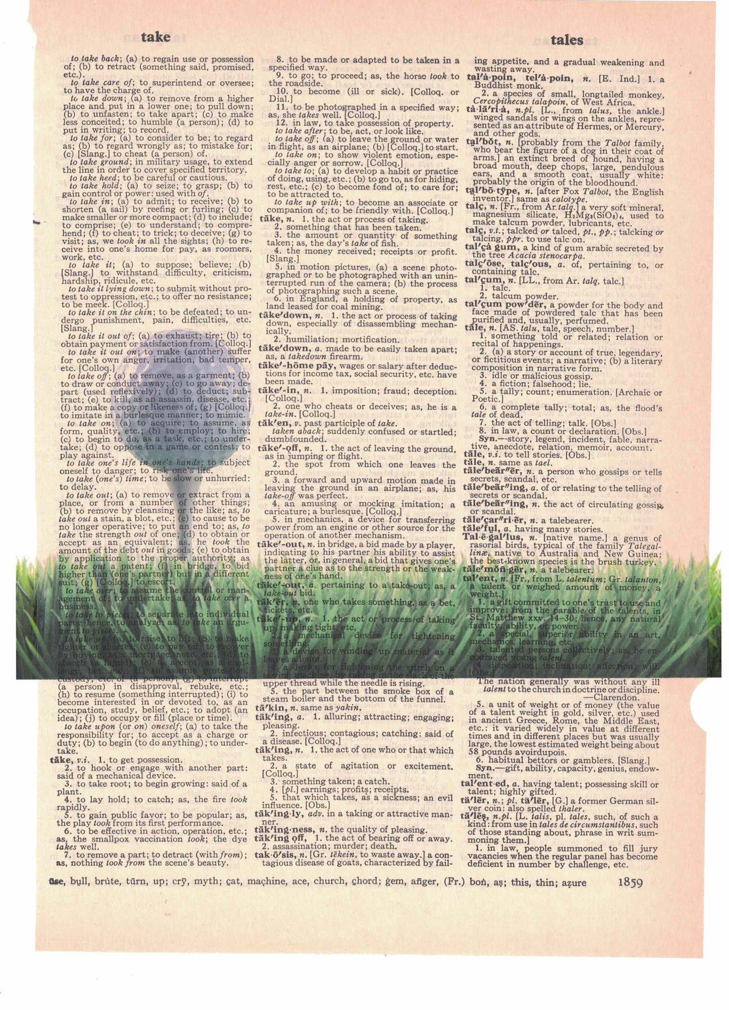 Gold Ball on Tee Dictionary Art Print