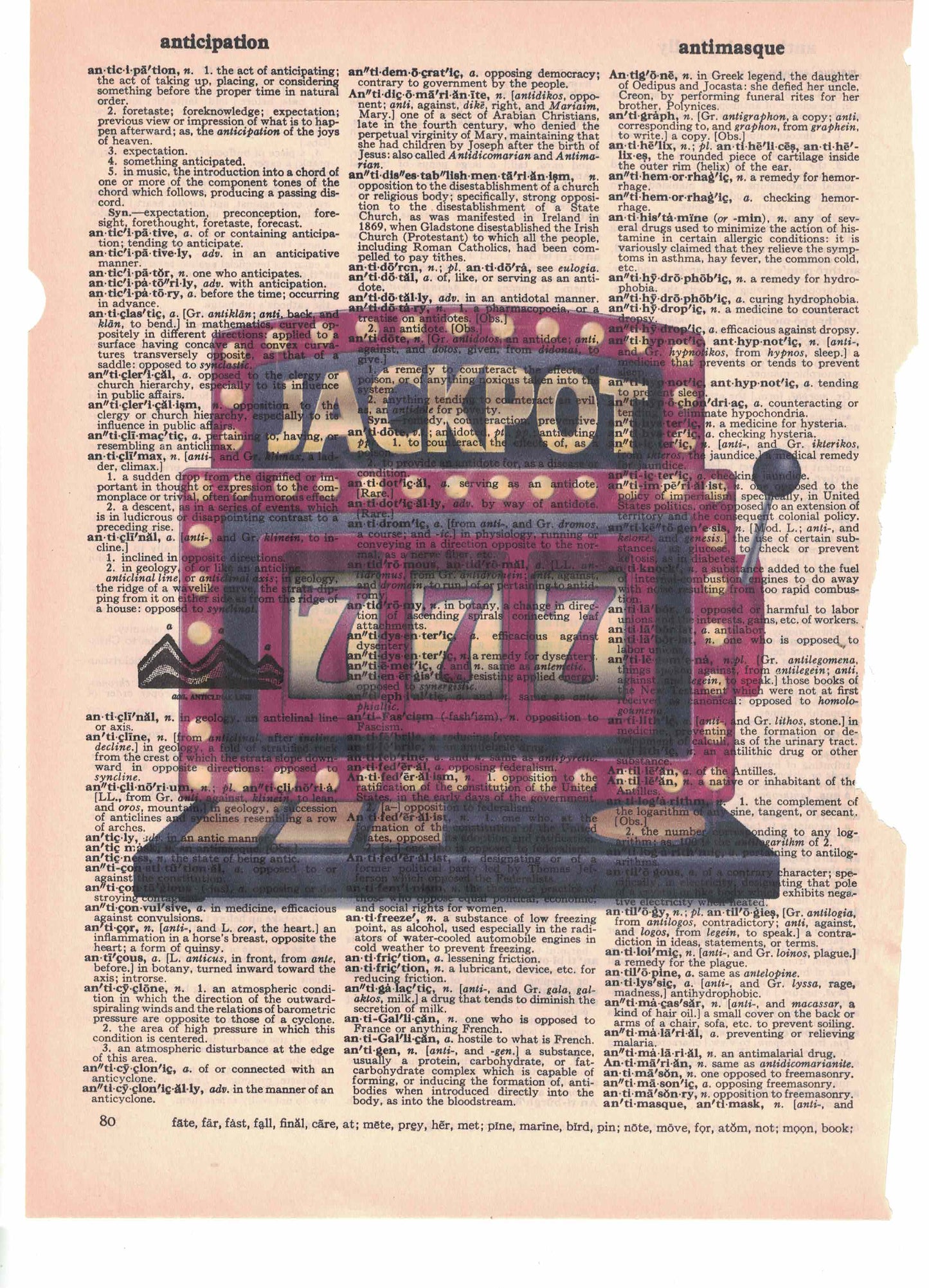 Slot Machine Dictionary Art Print