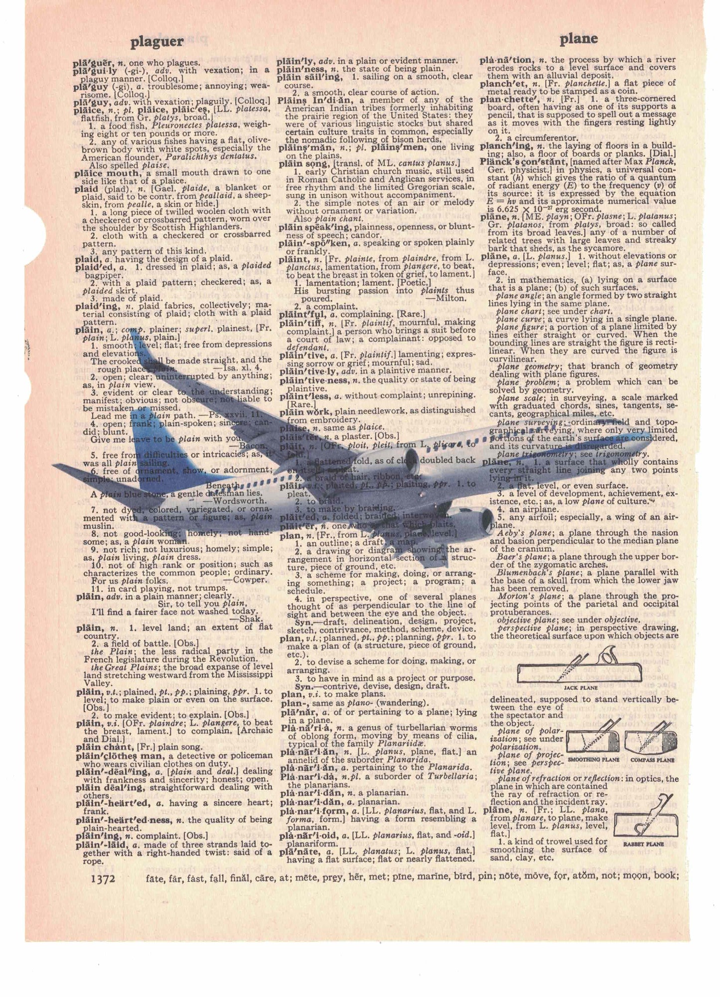 Airplane Dictionary Art Print