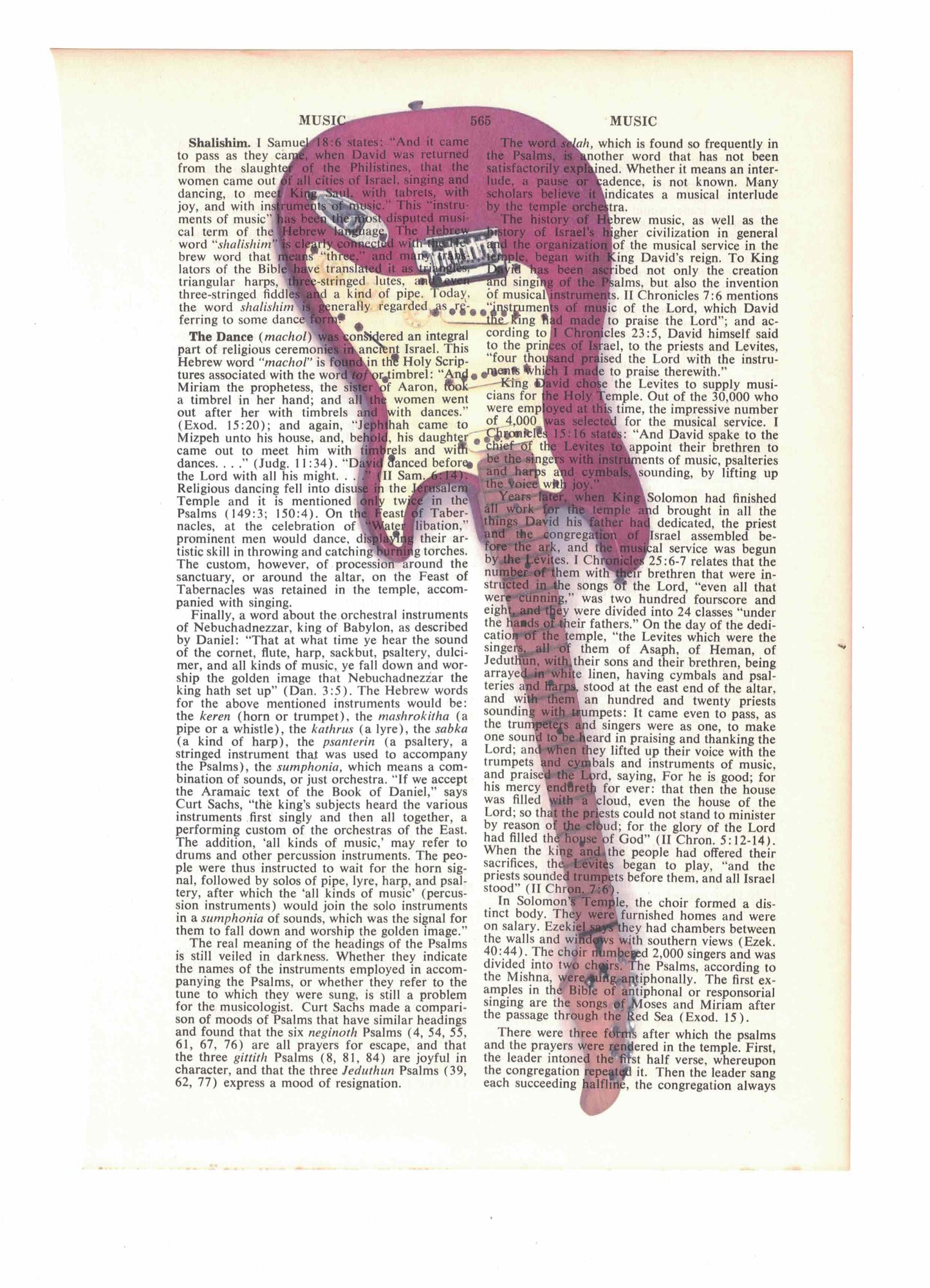 Electric Guitar Dictionary Art Print