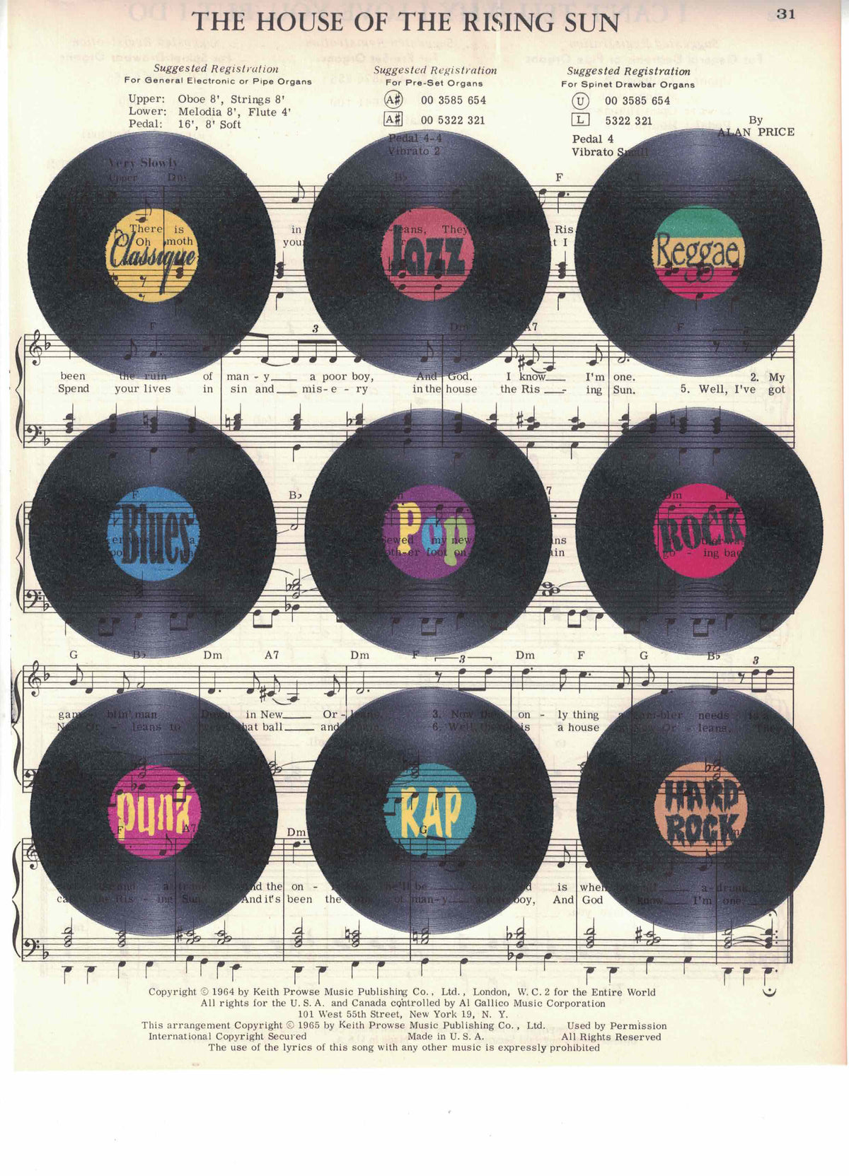 Records on Music Art Print