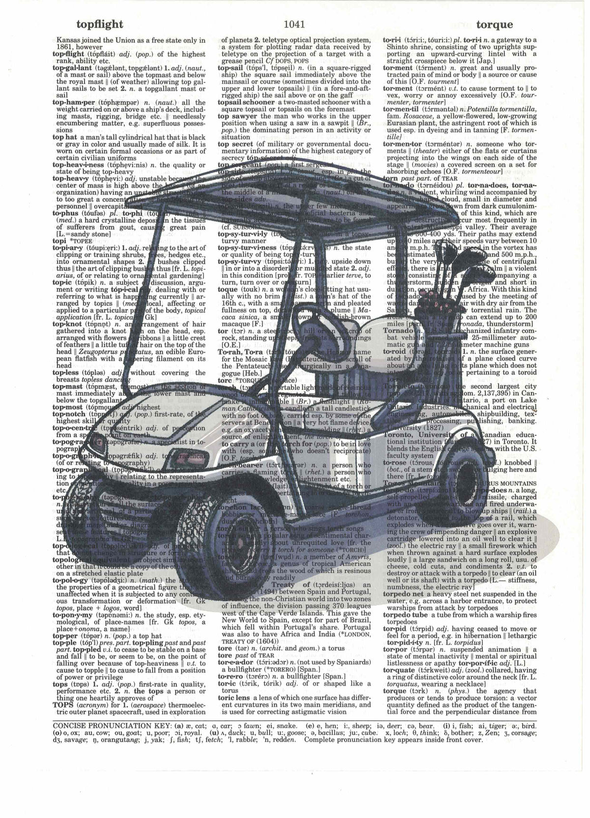 Golf Cart Dictionary Art Print