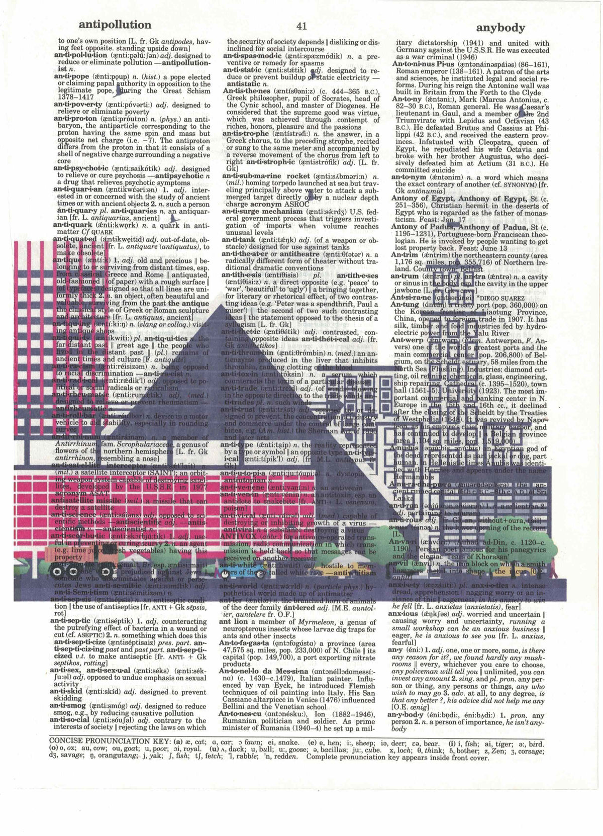 Memphis 3 Piece Linked Dictionary Art