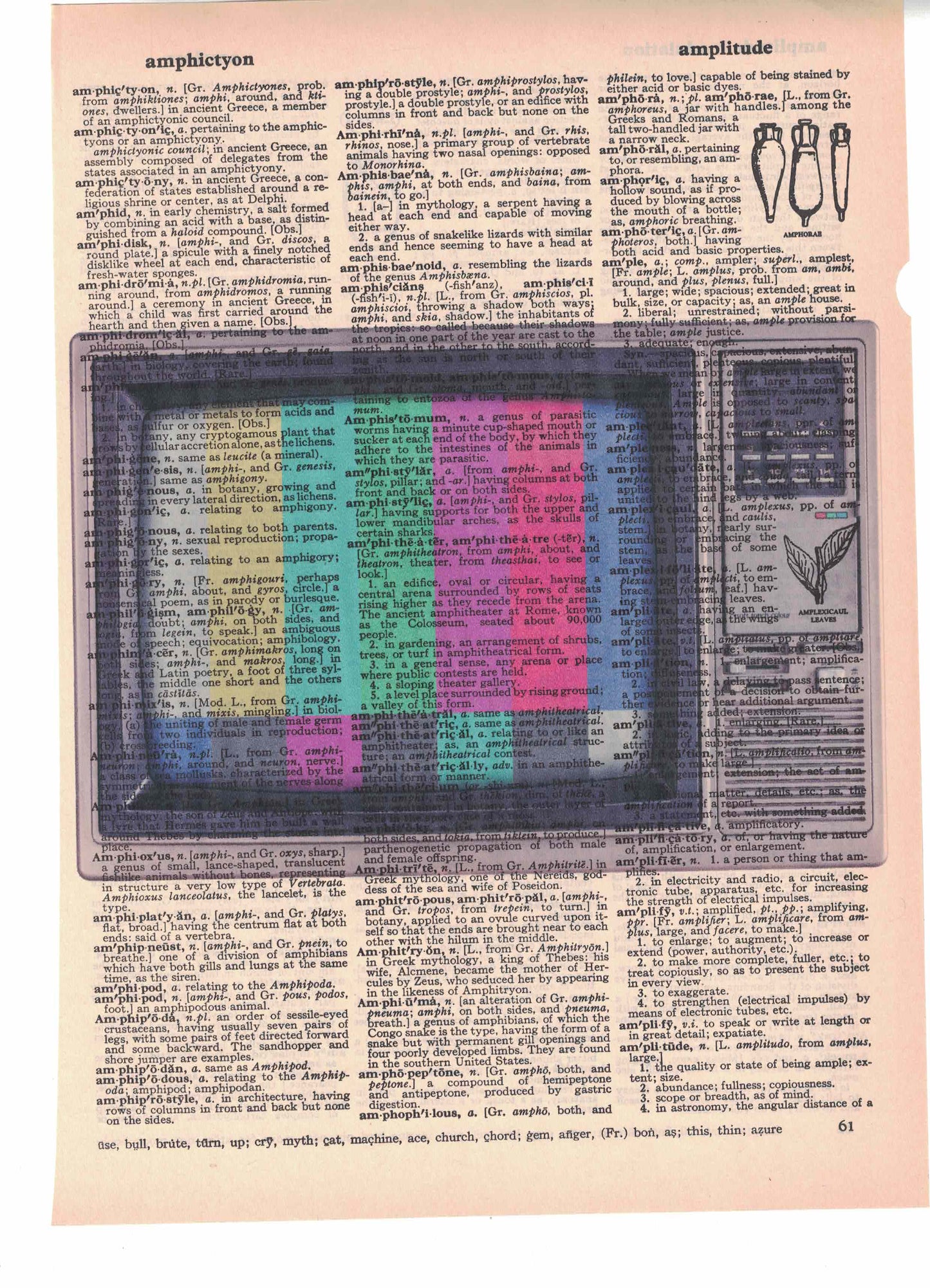 Old TV Dictionary Art Print