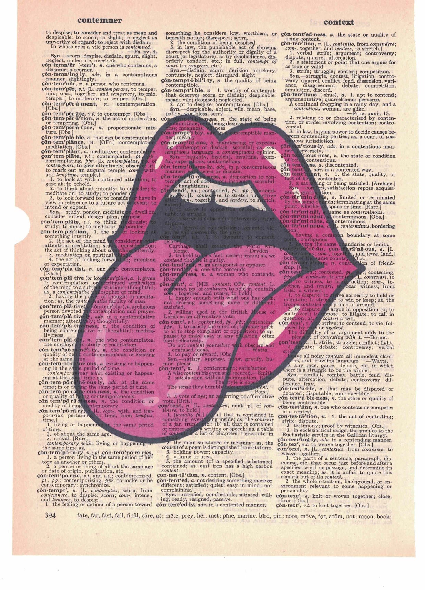 Lips Dictionary Art Print