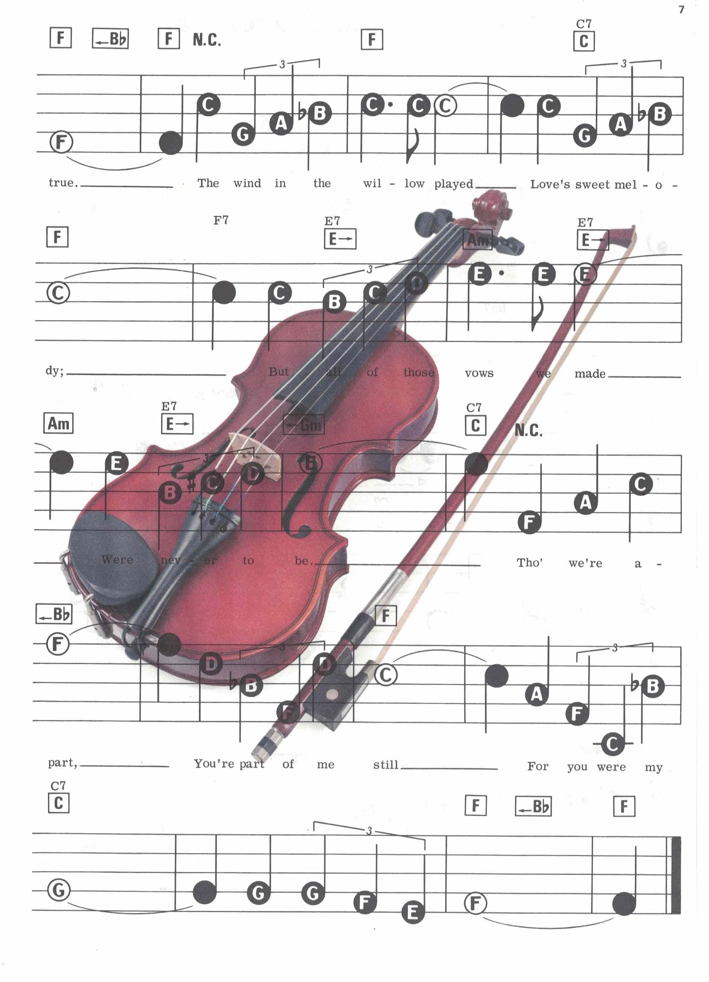 Violin on Sheet Music Art Print