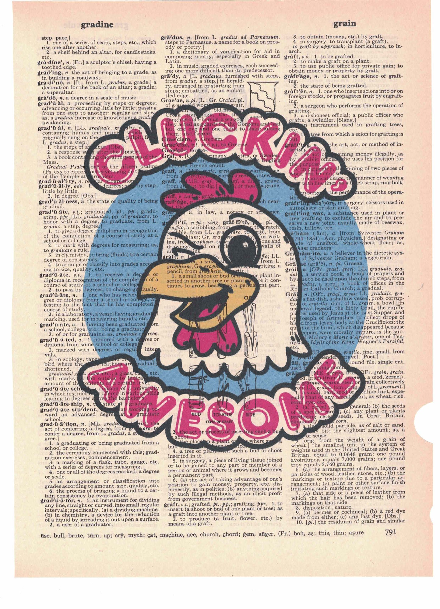 Cluckin Awesome Chicken Dictionary Art Print