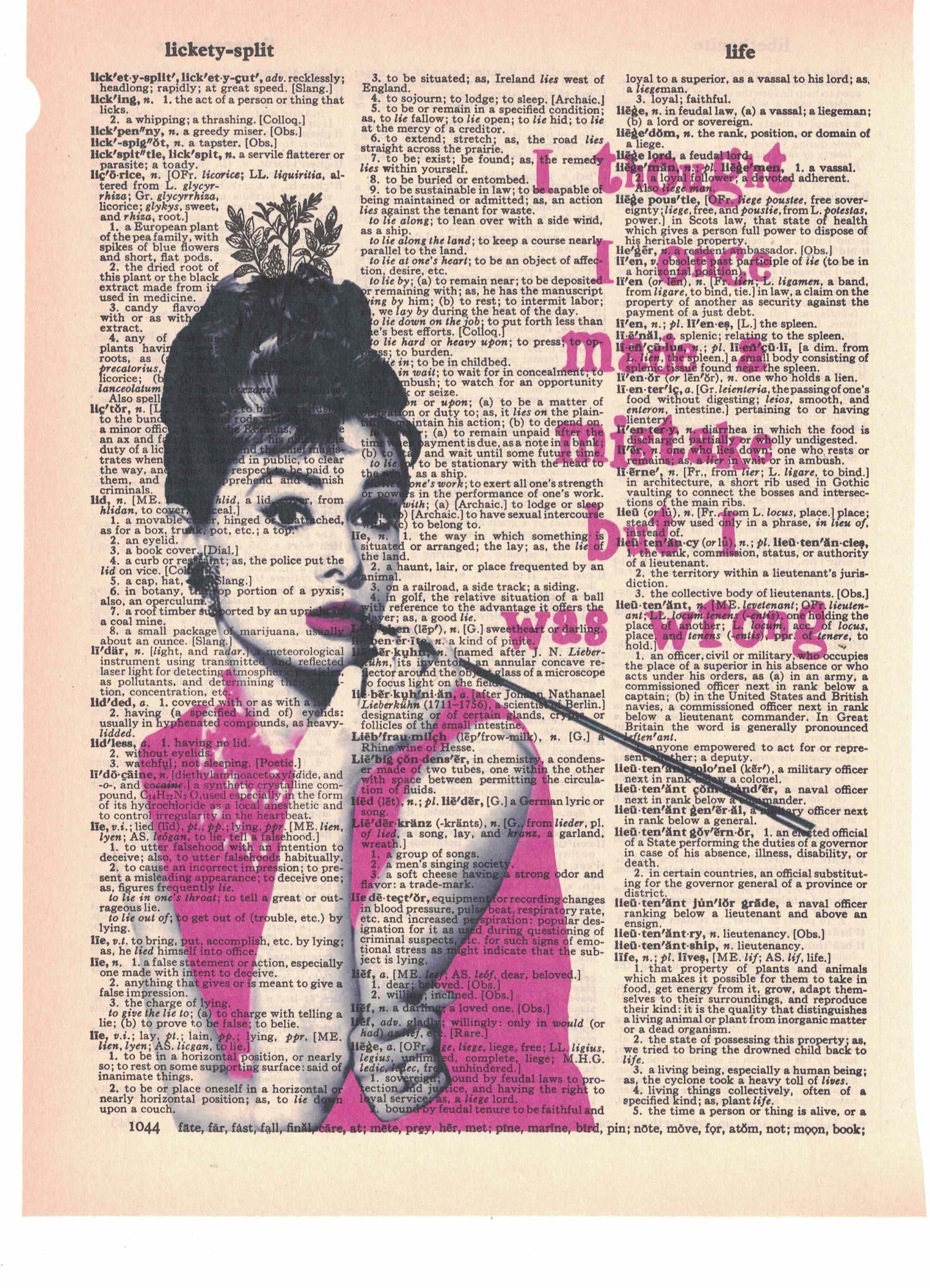Audrey Mistake Dictionary Art Print