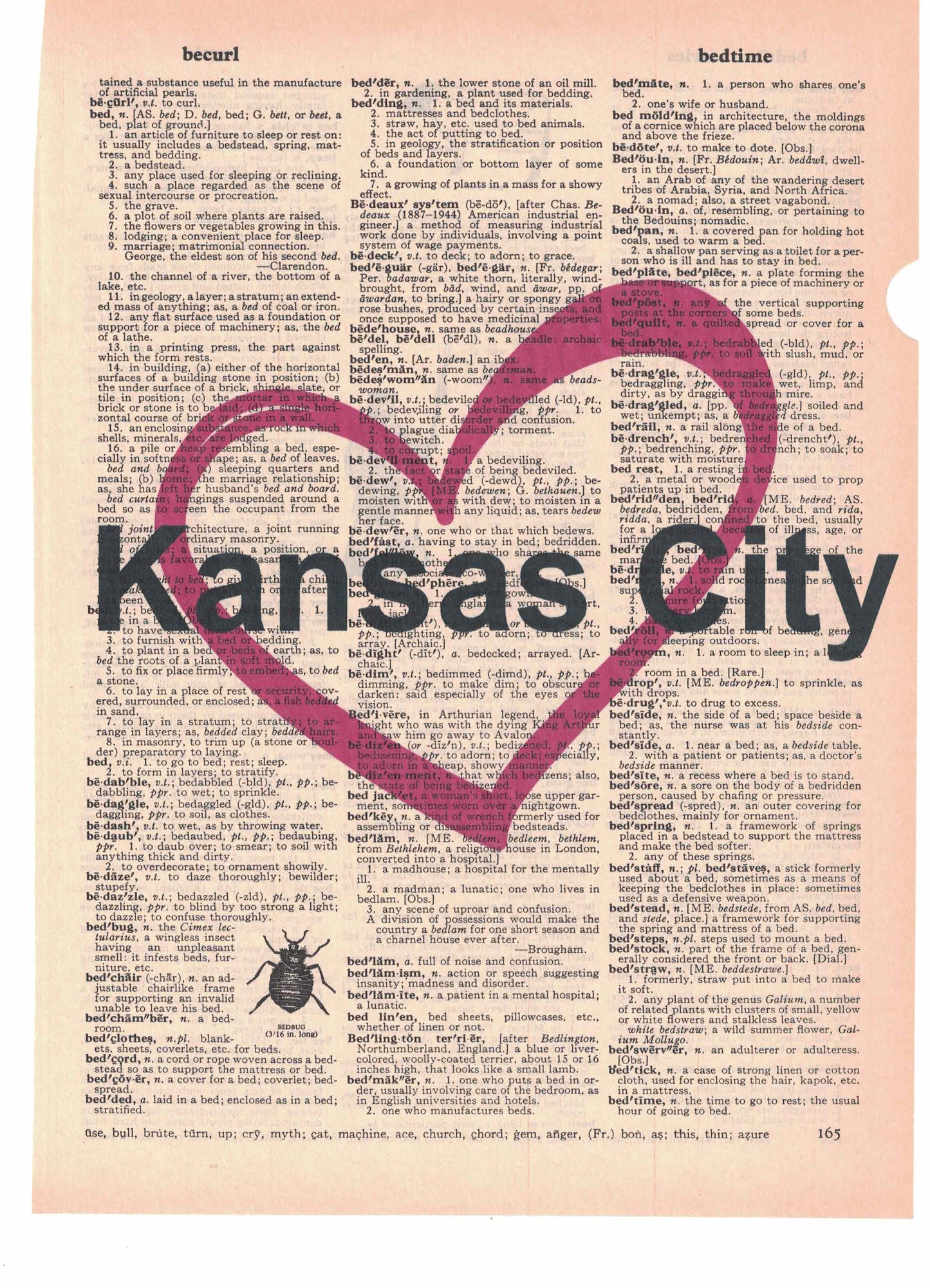 Kansas City Love Dictionary Art Print