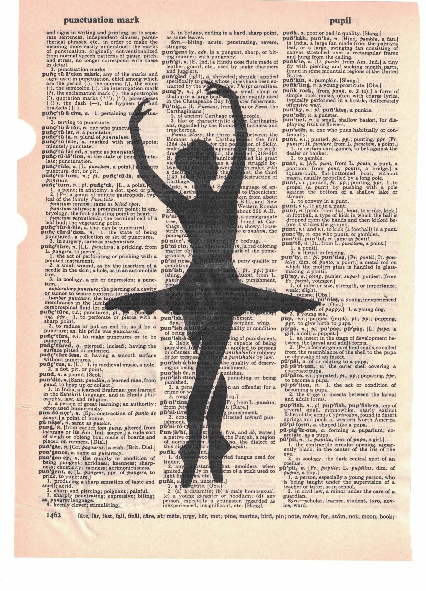 Ballet Dancer Twirl Dictionary Art Print