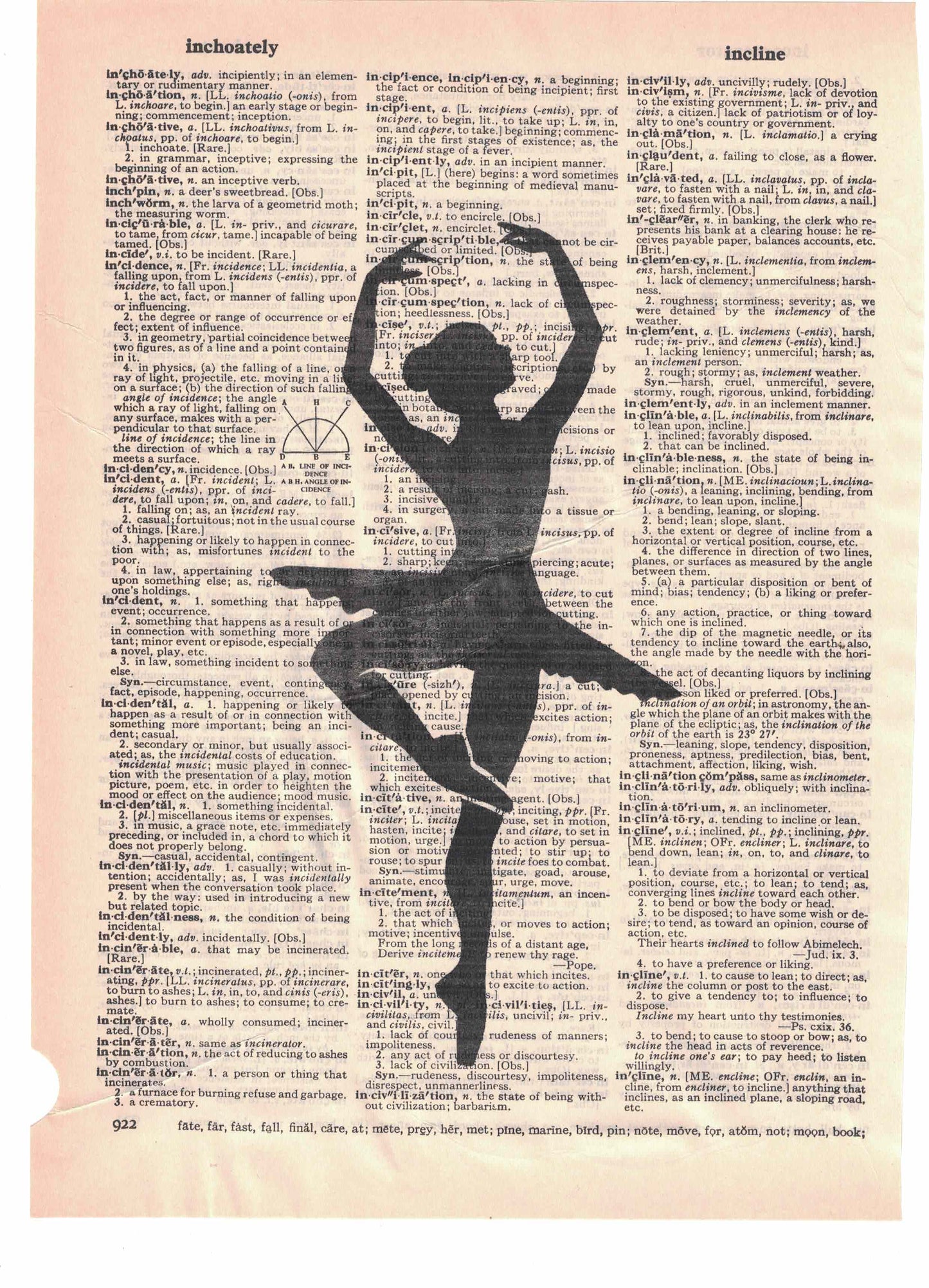 Ballet Dancer One Leg Twirl Dictionary Art Print