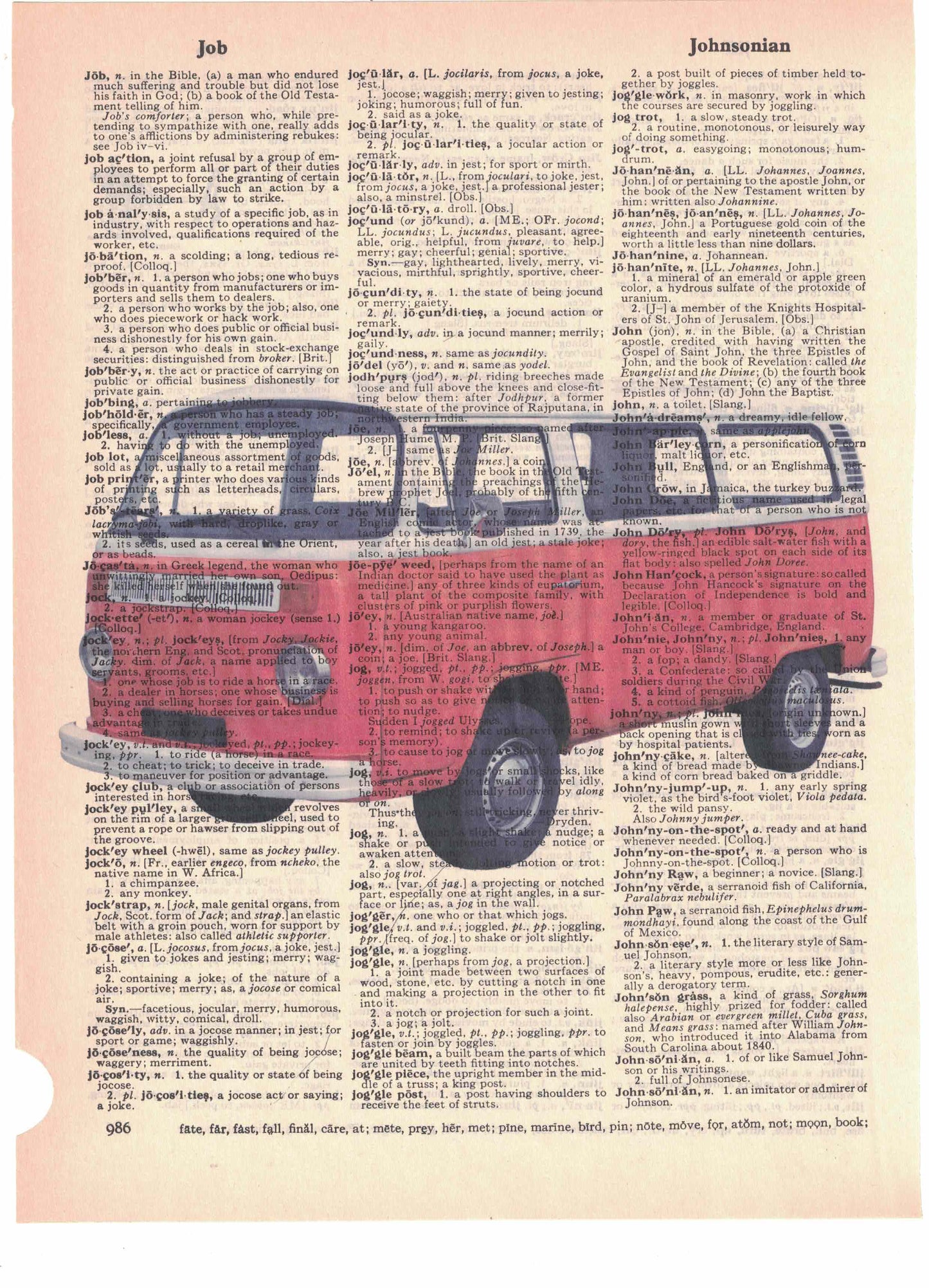 Vintage Van Dictionary Art Print