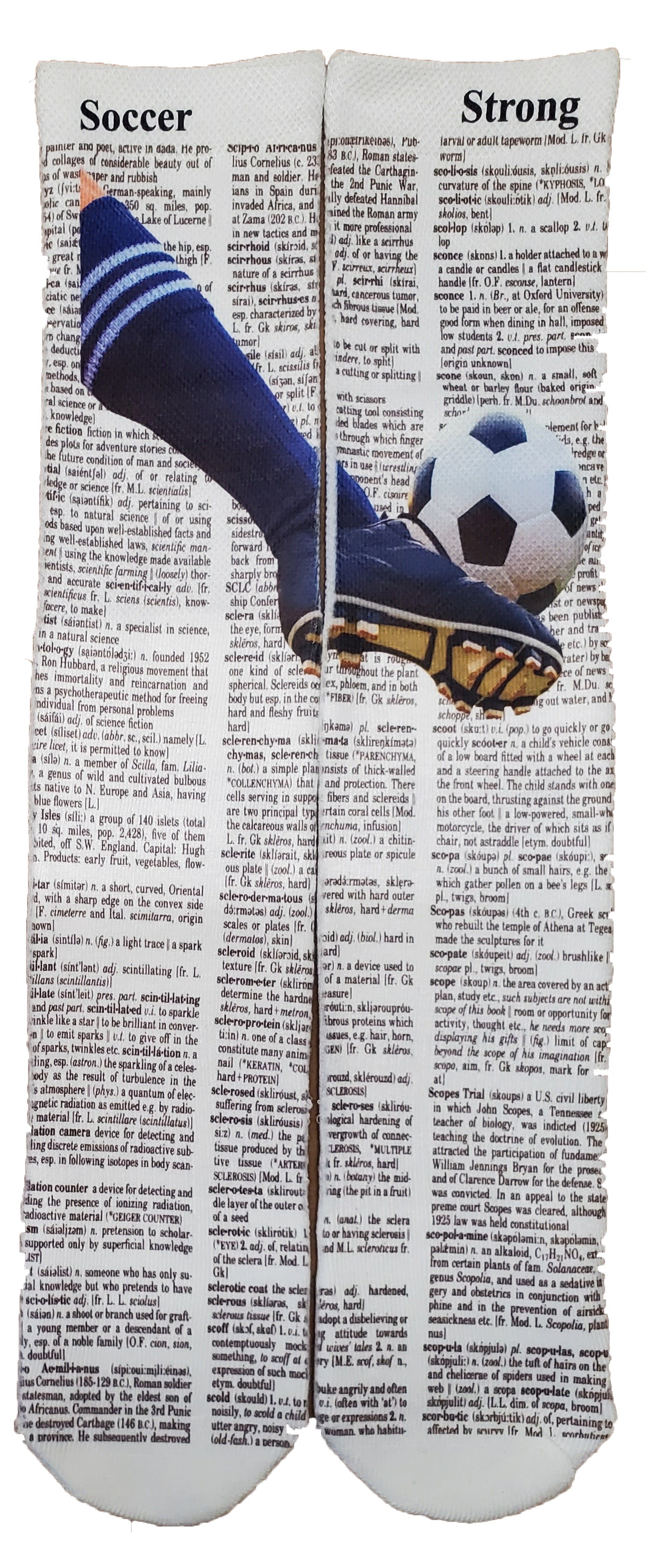 Soccer Kick Unisex Dictionary Art Socks
