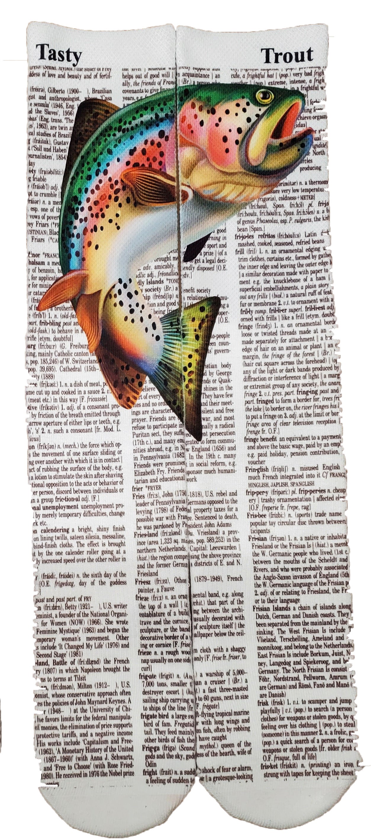 Tasty Trout Fish Unisex Dictionary Art Socks