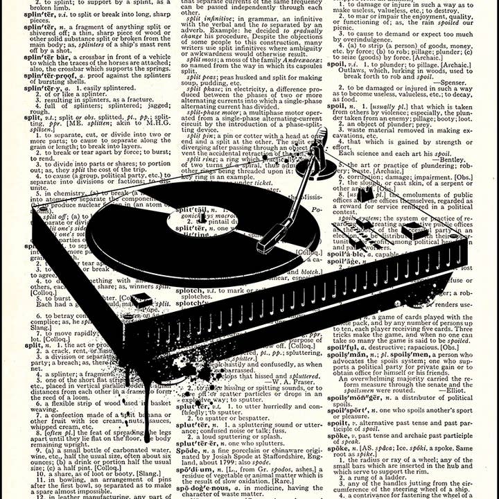 Turntable Dictionary Art Print