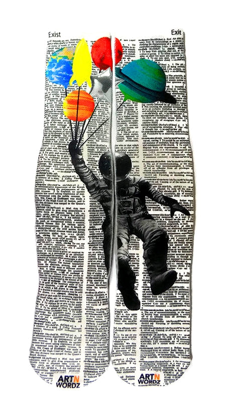 Wearable Major Tom Unisex Dictionary Art Socks