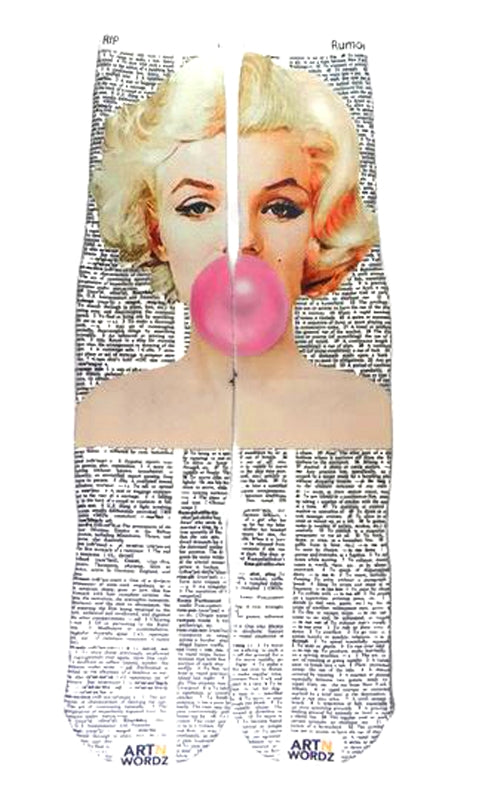 Wearable Marilyn Bubble Unisex Dictionary Art Socks