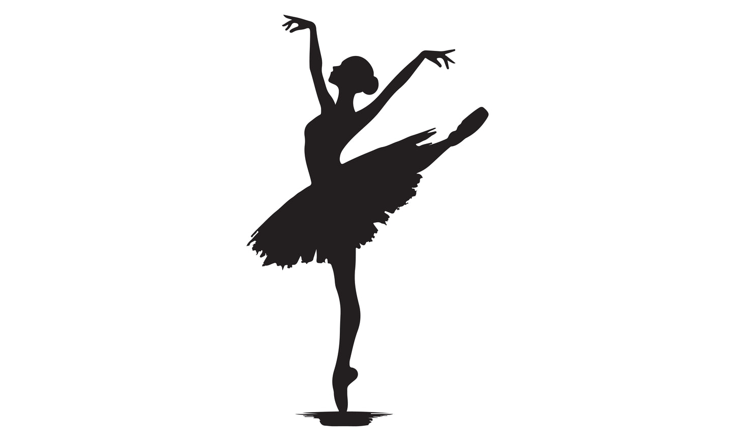 Ballet Dancer Black & White 3 Piece Linked Dictionary Art