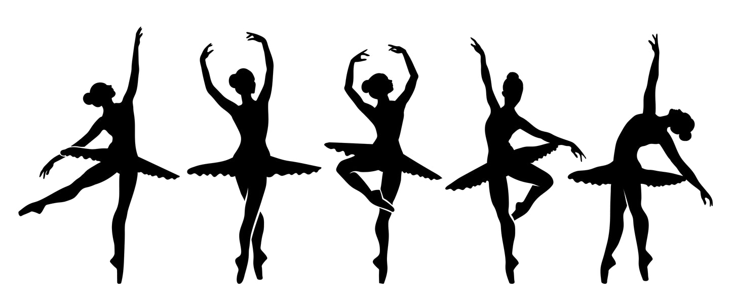 Ballet Dancers Black & White 3 Piece Linked Dictionary Art