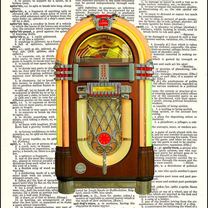 Jukebox Radio Music Dictionary Art Print