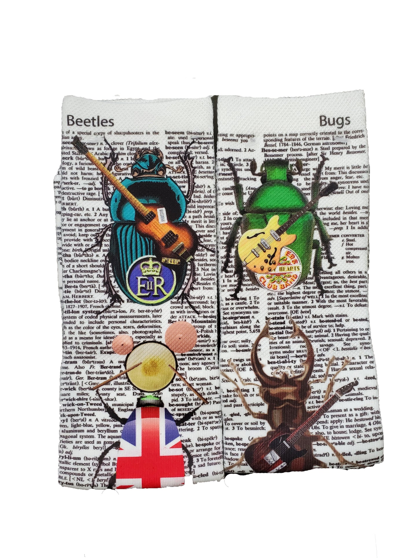 Wearable Beetles Unisex Dictionary Art Socks