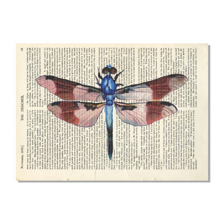 Dragonfly Dictionary Art Print