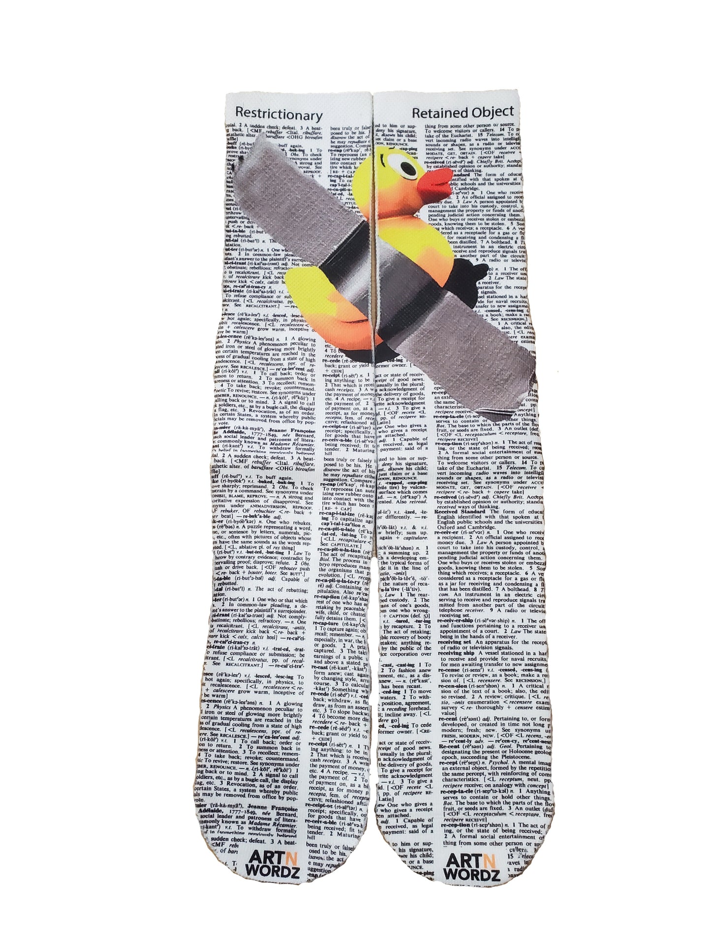 Wearable Duck Tape Unisex Dictionary Art Socks