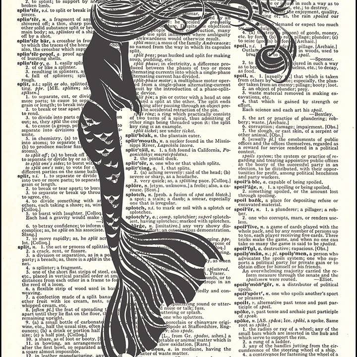 Mysterious Mermaid Dictionary Art Print
