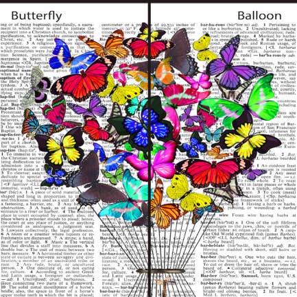 Wearable Butterfly Balloon Unisex Dictionary Art Socks
