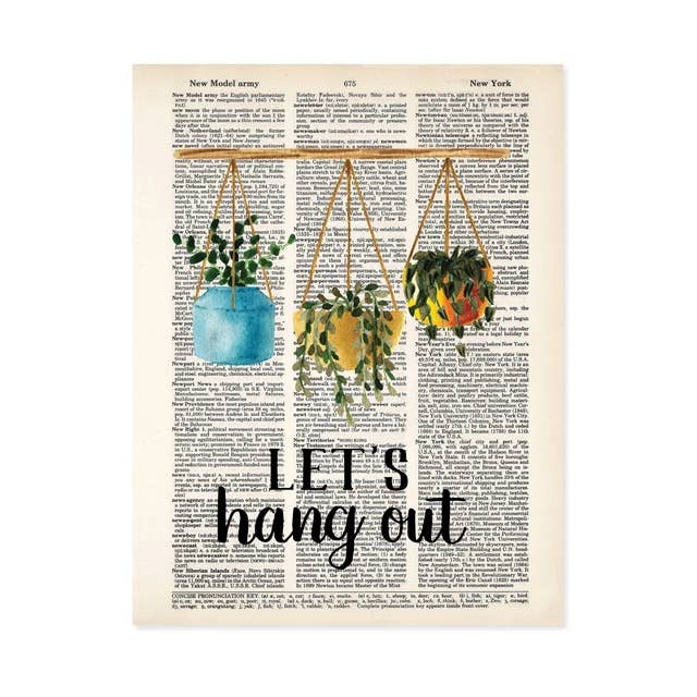 Let's Hang Out Plants Dictionary Art Print