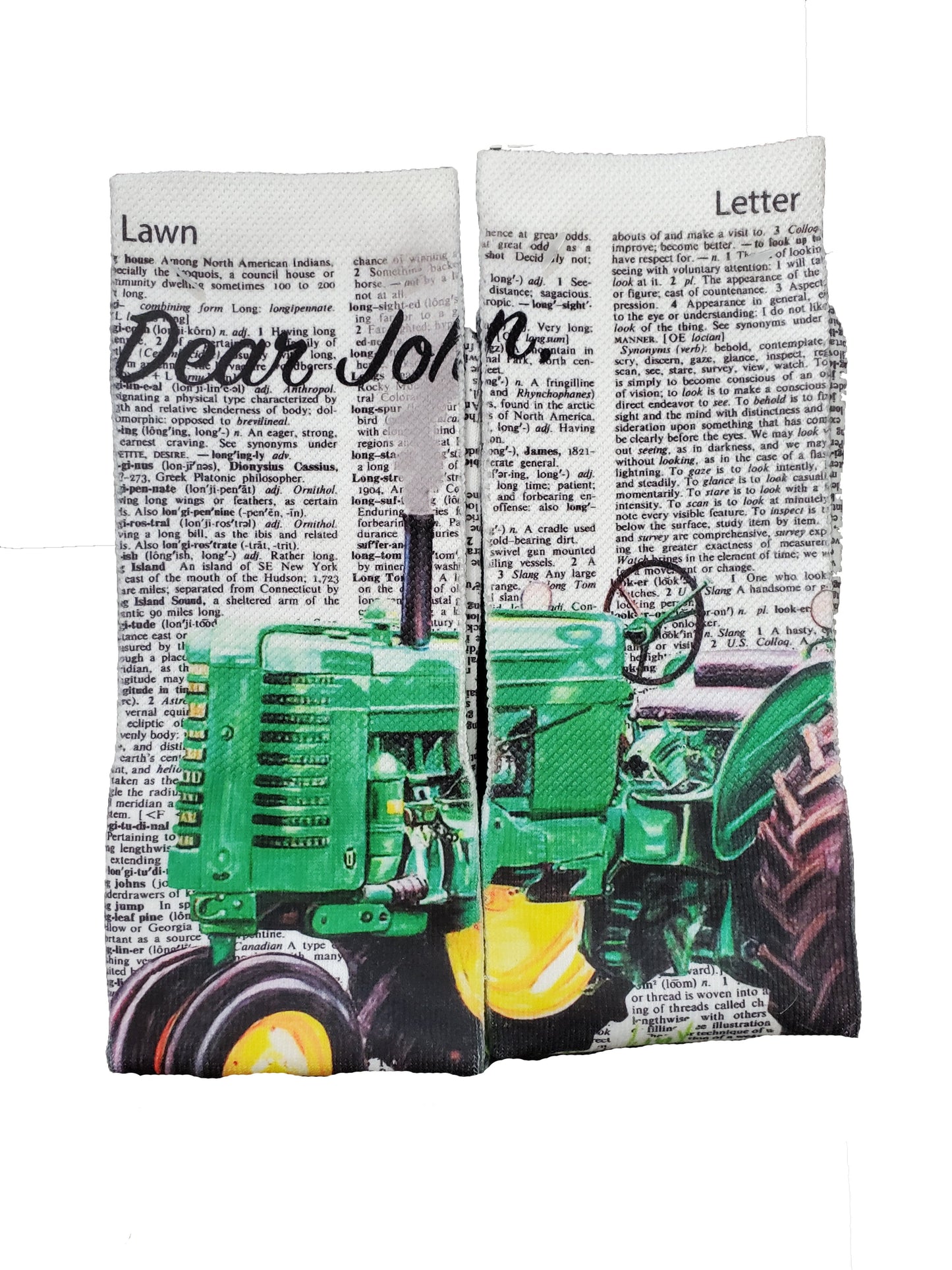 Wearable Dear John Tractor Unisex Dictionary Art Socks