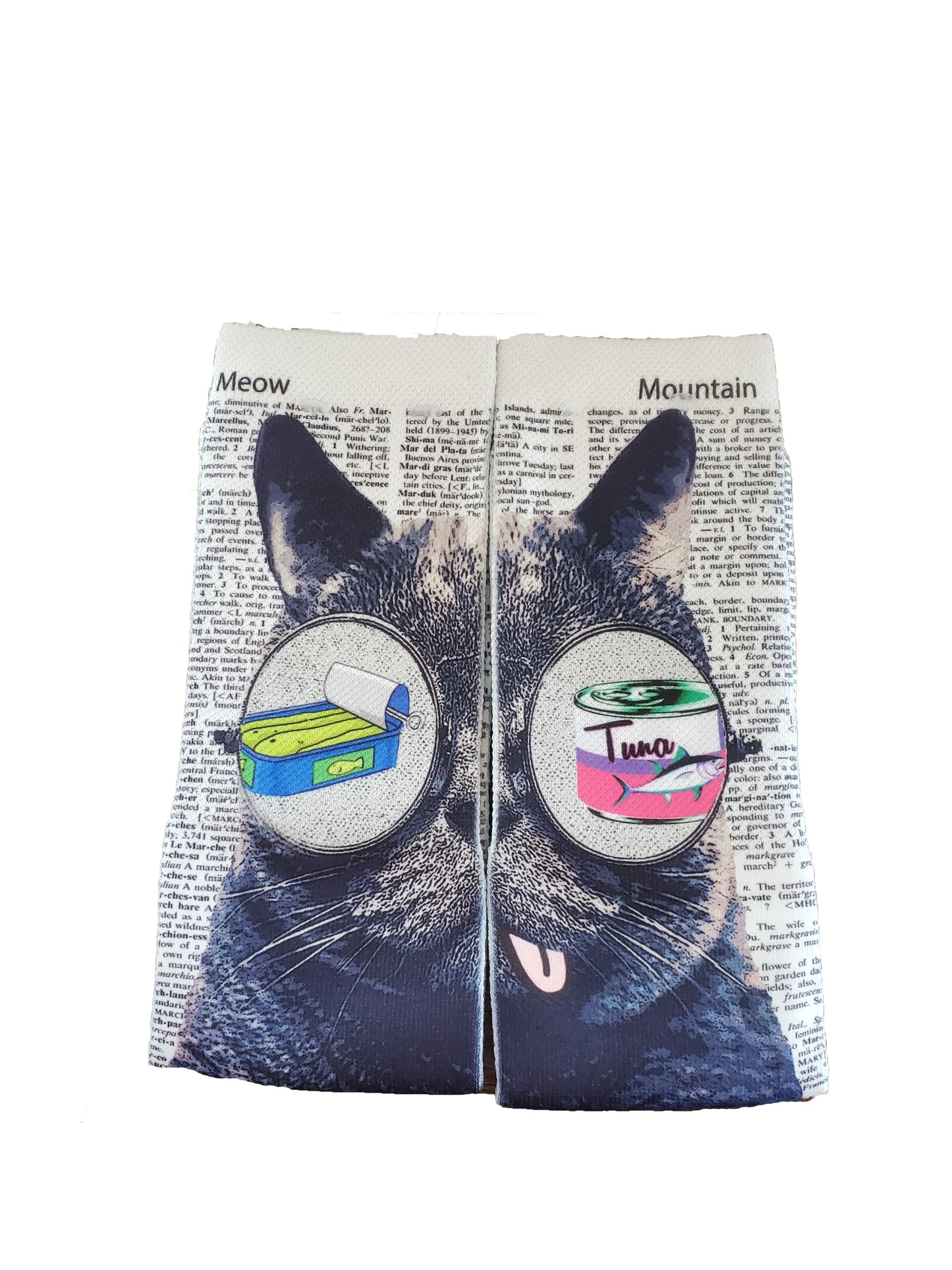 Wearable MEOW Sumo Cat Unisex Dictionary Art Socks