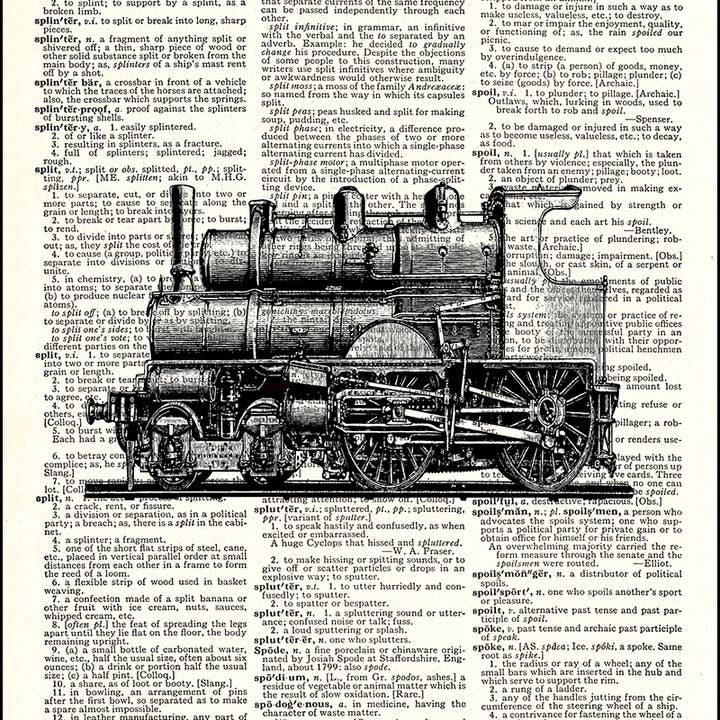 Train Dictionary Art Print